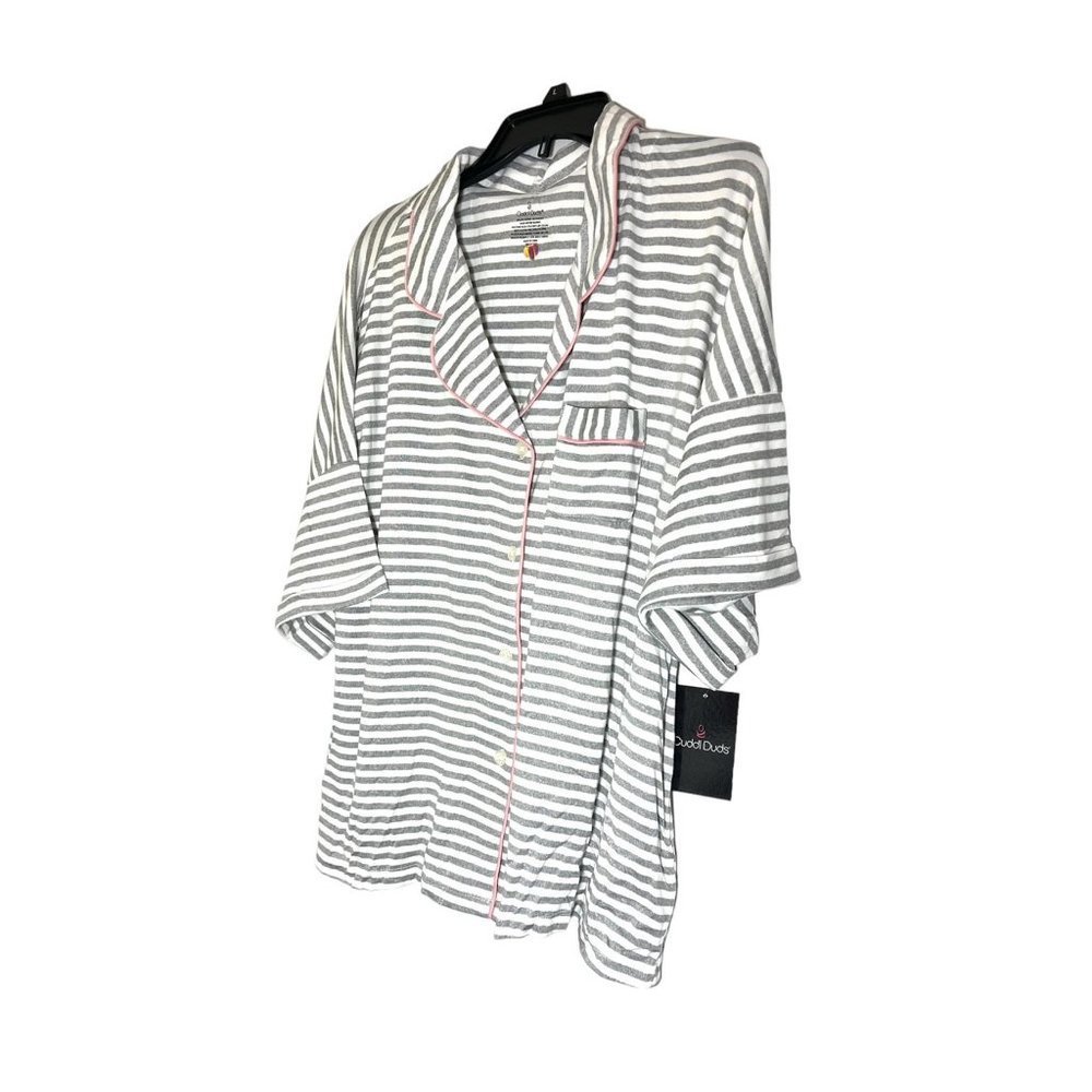 Cuddl Duds Womens Gray Short Sleeve Wide Leg Cropped Pajamas Set Plus Sz 3X NWT - Picture 4 of 7